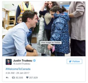 加拿大總理：我們歡迎難民